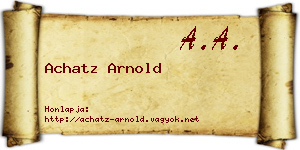 Achatz Arnold névjegykártya