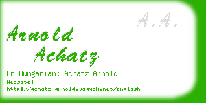 arnold achatz business card